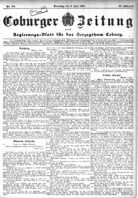 Coburger Zeitung Dienstag 9. Juni 1896