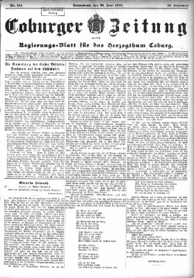 Coburger Zeitung Samstag 20. Juni 1896