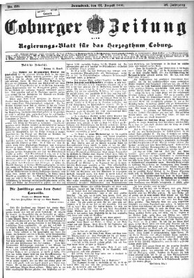 Coburger Zeitung Samstag 22. August 1896