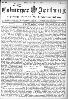 Coburger Zeitung Mittwoch 2. Dezember 1896
