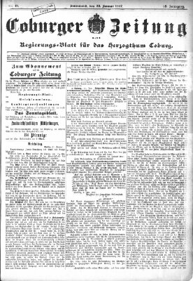 Coburger Zeitung Samstag 23. Januar 1897