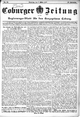 Coburger Zeitung Sonntag 7. März 1897