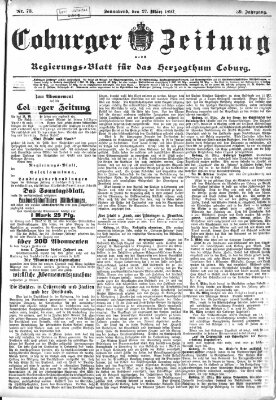 Coburger Zeitung Samstag 27. März 1897