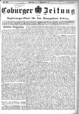Coburger Zeitung Dienstag 16. November 1897