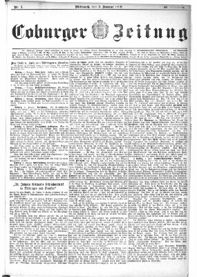 Coburger Zeitung Mittwoch 5. Januar 1898