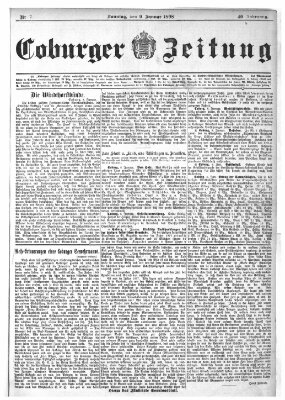 Coburger Zeitung Sonntag 9. Januar 1898
