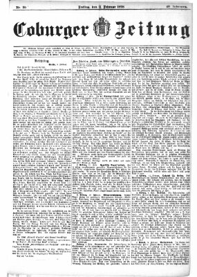 Coburger Zeitung Freitag 11. Februar 1898