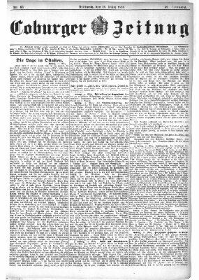 Coburger Zeitung Mittwoch 16. März 1898