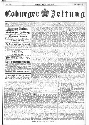 Coburger Zeitung Sonntag 19. Juni 1898