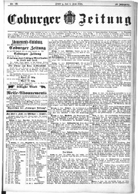 Coburger Zeitung Freitag 1. Juli 1898