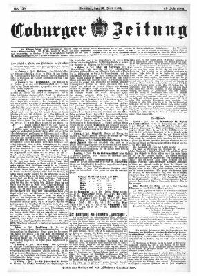 Coburger Zeitung Sonntag 10. Juli 1898