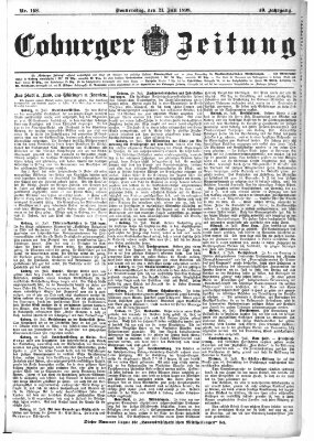 Coburger Zeitung Donnerstag 21. Juli 1898