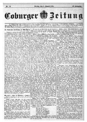 Coburger Zeitung Freitag 5. August 1898