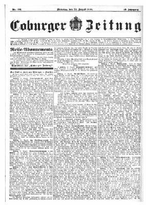 Coburger Zeitung Dienstag 23. August 1898