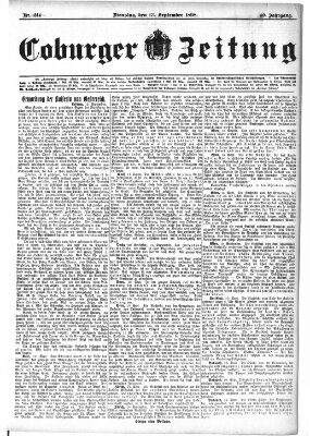 Coburger Zeitung Dienstag 13. September 1898