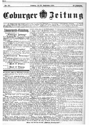 Coburger Zeitung Sonntag 25. September 1898
