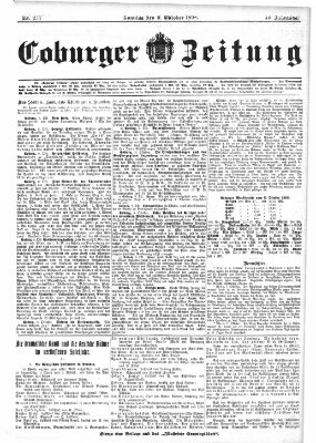 Coburger Zeitung Sonntag 9. Oktober 1898