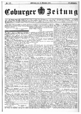 Coburger Zeitung Mittwoch 12. Oktober 1898