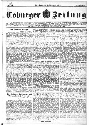 Coburger Zeitung Samstag 26. November 1898