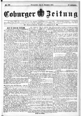 Coburger Zeitung Samstag 17. Dezember 1898