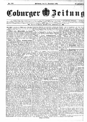 Coburger Zeitung Mittwoch 21. Dezember 1898