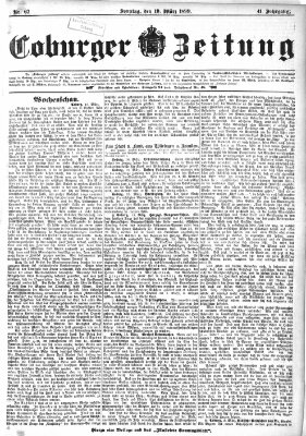 Coburger Zeitung Sonntag 19. März 1899