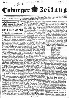 Coburger Zeitung Mittwoch 29. März 1899