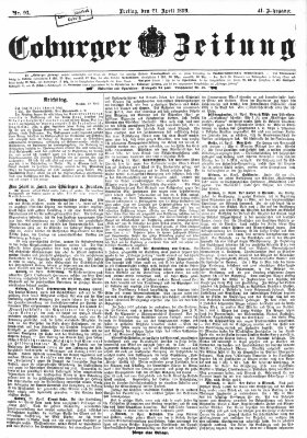 Coburger Zeitung Freitag 21. April 1899