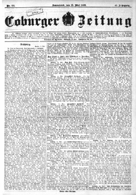 Coburger Zeitung Samstag 13. Mai 1899