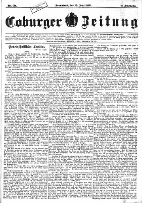 Coburger Zeitung Samstag 10. Juni 1899
