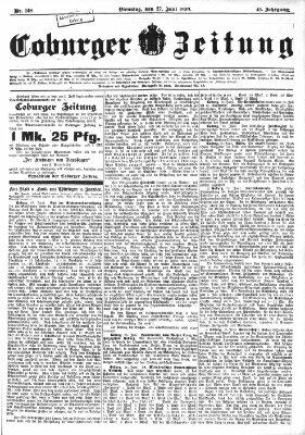 Coburger Zeitung Dienstag 27. Juni 1899