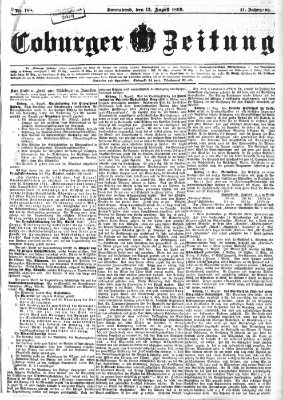 Coburger Zeitung Samstag 12. August 1899
