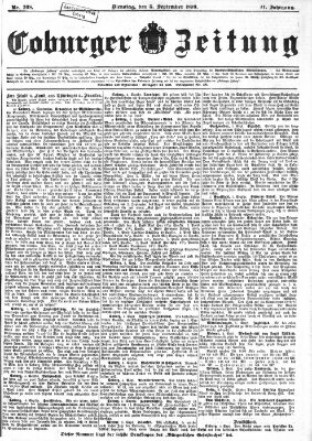 Coburger Zeitung Dienstag 5. September 1899