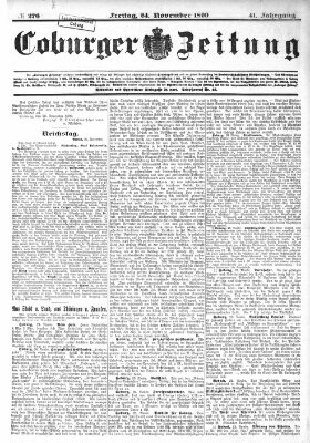 Coburger Zeitung Freitag 24. November 1899