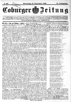 Coburger Zeitung Dienstag 12. Dezember 1899