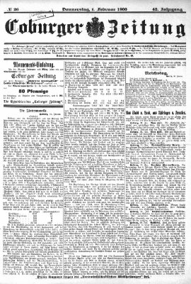 Coburger Zeitung Donnerstag 1. Februar 1900