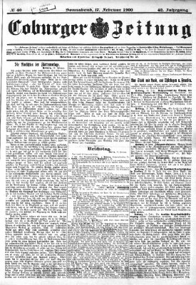 Coburger Zeitung Samstag 17. Februar 1900