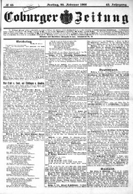 Coburger Zeitung Freitag 23. Februar 1900