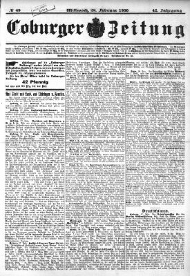 Coburger Zeitung Mittwoch 28. Februar 1900