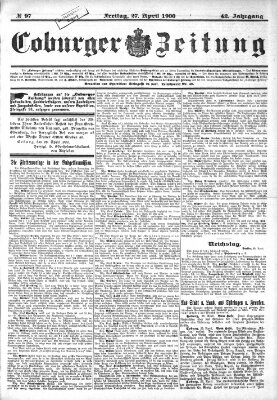 Coburger Zeitung Freitag 27. April 1900