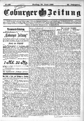 Coburger Zeitung Freitag 29. Juni 1900