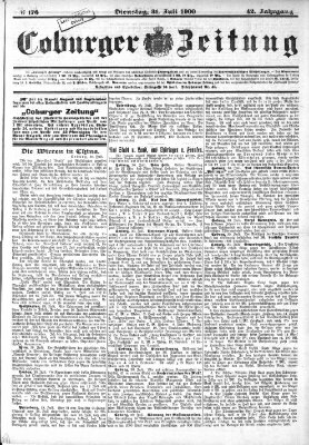 Coburger Zeitung Dienstag 31. Juli 1900