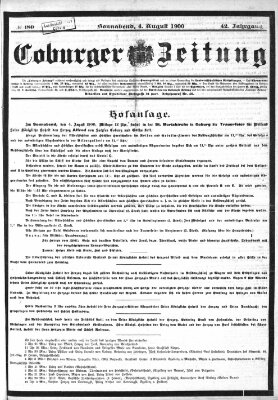 Coburger Zeitung Samstag 4. August 1900