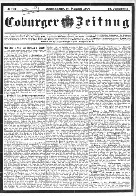 Coburger Zeitung Samstag 18. August 1900