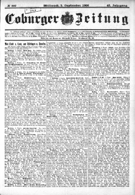 Coburger Zeitung Mittwoch 5. September 1900