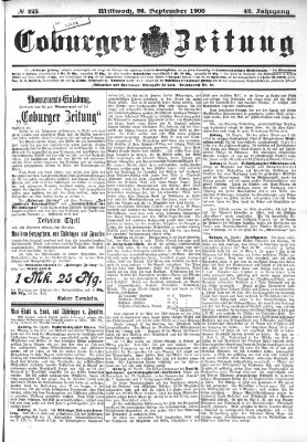 Coburger Zeitung Mittwoch 26. September 1900