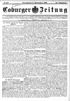 Coburger Zeitung Samstag 3. November 1900