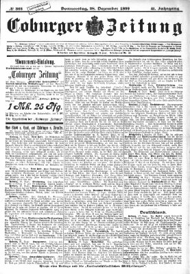 Coburger Zeitung Freitag 28. Dezember 1900