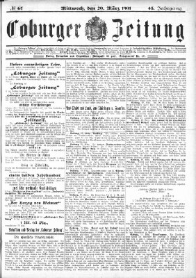 Coburger Zeitung Mittwoch 20. März 1901