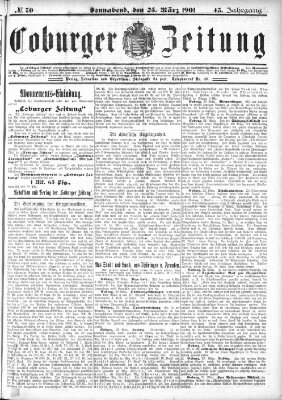 Coburger Zeitung Samstag 23. März 1901